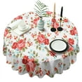 thumbnail image 1 of Pioneer Flower Floral Print Pattern Round Tablecloth 60"x60",Wrinkle Wipeable Table Cloth for Kitchen Dining Room Picnic Patio Party, 1 of 6