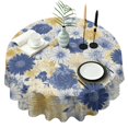 thumbnail image 1 of Pioneer Flower Floral Print Pattern Round Tablecloth 60"x60",Wrinkle Wipeable Table Cloth for Kitchen Dining Room Picnic Patio Party, 1 of 6