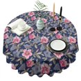thumbnail image 1 of Pioneer Flower Floral Print Pattern Round Tablecloth 60"x60",Wrinkle Wipeable Table Cloth for Kitchen Dining Room Picnic Patio Party, 1 of 6