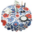 thumbnail image 1 of Pioneer Flower Floral Print Pattern Round Tablecloth 60"x60",Wrinkle Wipeable Table Cloth for Kitchen Dining Room Picnic Patio Party, 1 of 6