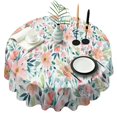 thumbnail image 1 of Pioneer Flower Floral Print Pattern Round Tablecloth 60"x60",Wrinkle Wipeable Table Cloth for Kitchen Dining Room Picnic Patio Party, 1 of 6