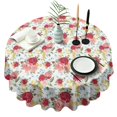 thumbnail image 1 of Pioneer Flower Floral Print Pattern Round Tablecloth 60"x60",Wrinkle Wipeable Table Cloth for Kitchen Dining Room Picnic Patio Party, 1 of 6