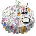 thumbnail image 1 of Pioneer Flower Floral Print Pattern Round Tablecloth 60"x60",Wrinkle Wipeable Table Cloth for Kitchen Dining Room Picnic Patio Party, 1 of 6