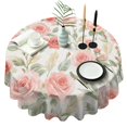 thumbnail image 1 of Pioneer Flower Floral Print Pattern Round Tablecloth 60"x60",Wrinkle Wipeable Table Cloth for Kitchen Dining Room Picnic Patio Party, 1 of 6