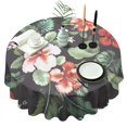 thumbnail image 1 of Pioneer Flower Floral Print Pattern Round Tablecloth 60"x60",Wrinkle Wipeable Table Cloth for Kitchen Dining Room Picnic Patio Party, 1 of 6