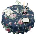 thumbnail image 1 of Pioneer Flower Floral Print Pattern Round Tablecloth 60"x60",Wrinkle Wipeable Table Cloth for Kitchen Dining Room Picnic Patio Party, 1 of 6
