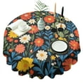 thumbnail image 1 of Pioneer Flower Floral Print Pattern Round Tablecloth 60"x60",Wrinkle Wipeable Table Cloth for Kitchen Dining Room Picnic Patio Party, 1 of 6