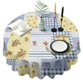 thumbnail image 1 of Pioneer Flower Floral Print Pattern Round Tablecloth 60"x60",Wrinkle Wipeable Table Cloth for Kitchen Dining Room Picnic Patio Party, 1 of 6