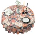 thumbnail image 1 of Pioneer Flower Floral Print Pattern Round Tablecloth 60"x60",Wrinkle Wipeable Table Cloth for Kitchen Dining Room Picnic Patio Party, 1 of 6