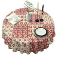 thumbnail image 1 of Pioneer Flower Floral Print Pattern Round Tablecloth 60"x60",Wrinkle Wipeable Table Cloth for Kitchen Dining Room Picnic Patio Party, 1 of 6
