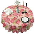 thumbnail image 1 of Pioneer Flower Floral Print Pattern Round Tablecloth 60"x60",Wrinkle Wipeable Table Cloth for Kitchen Dining Room Picnic Patio Party, 1 of 6