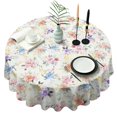 thumbnail image 1 of Pioneer Flower Floral Print Pattern Round Tablecloth 60"x60",Wrinkle Wipeable Table Cloth for Kitchen Dining Room Picnic Patio Party, 1 of 6