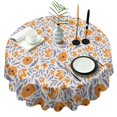 thumbnail image 1 of Pioneer Flower Floral Print Pattern Round Tablecloth 60"x60",Wrinkle Wipeable Table Cloth for Kitchen Dining Room Picnic Patio Party, 1 of 6