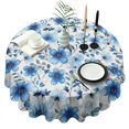 thumbnail image 1 of Pioneer Flower Floral Print Pattern Round Tablecloth 60"x60",Wrinkle Wipeable Table Cloth for Kitchen Dining Room Picnic Patio Party, 1 of 6
