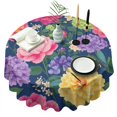 thumbnail image 1 of Pioneer Flower Floral Print Pattern Round Tablecloth 60"x60",Wrinkle Wipeable Table Cloth for Kitchen Dining Room Picnic Patio Party, 1 of 6