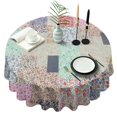 thumbnail image 1 of Pioneer Flower Floral Print Pattern Round Tablecloth 60"x60",Wrinkle Wipeable Table Cloth for Kitchen Dining Room Picnic Patio Party, 1 of 6