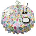 thumbnail image 1 of Pioneer Flower Floral Print Pattern Round Tablecloth 60"x60",Wrinkle Wipeable Table Cloth for Kitchen Dining Room Picnic Patio Party, 1 of 6