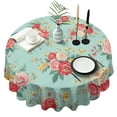thumbnail image 1 of Pioneer Flower Floral Print Pattern Round Tablecloth 60"x60",Wrinkle Wipeable Table Cloth for Kitchen Dining Room Picnic Patio Party, 1 of 6