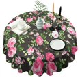 thumbnail image 1 of Pioneer Flower Floral Print Pattern Round Tablecloth 60"x60",Wrinkle Wipeable Table Cloth for Kitchen Dining Room Picnic Patio Party, 1 of 6