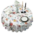 thumbnail image 1 of Pioneer Flower Floral Print Pattern Round Tablecloth 60"x60",Wrinkle Wipeable Table Cloth for Kitchen Dining Room Picnic Patio Party, 1 of 6