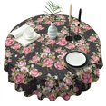thumbnail image 1 of Pioneer Flower Floral Print Pattern Round Tablecloth 60"x60",Wrinkle Wipeable Table Cloth for Kitchen Dining Room Picnic Patio Party, 1 of 6