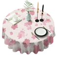 thumbnail image 1 of Pioneer Flower Floral Print Pattern Round Tablecloth 60"x60",Wrinkle Wipeable Table Cloth for Kitchen Dining Room Picnic Patio Party, 1 of 6