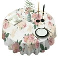 thumbnail image 1 of Pioneer Flower Floral Print Pattern Round Tablecloth 60"x60",Wrinkle Wipeable Table Cloth for Kitchen Dining Room Picnic Patio Party, 1 of 6