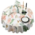 thumbnail image 1 of Pioneer Flower Floral Print Pattern Round Tablecloth 60"x60",Wrinkle Wipeable Table Cloth for Kitchen Dining Room Picnic Patio Party, 1 of 6