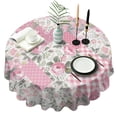 thumbnail image 1 of Pioneer Flower Floral Print Pattern Round Tablecloth 60"x60",Wrinkle Wipeable Table Cloth for Kitchen Dining Room Picnic Patio Party, 1 of 6