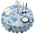 thumbnail image 1 of Pioneer Flower Floral Print Pattern Round Tablecloth 60"x60",Wrinkle Wipeable Table Cloth for Kitchen Dining Room Picnic Patio Party, 1 of 6
