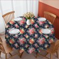 thumbnail image 1 of Pioneer Flower Floral Print Pattern Round Tablecloth 70"x70", Wrinkle Resistant Wipeable Table Cover for Kitchen Dining Room Picnic Patio and Party, 1 of 6