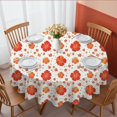 thumbnail image 1 of Pioneer Flower Floral Print Pattern Round Tablecloth 70"x70", Wrinkle Resistant Wipeable Table Cover for Kitchen Dining Room Picnic Patio and Party, 1 of 6