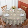 thumbnail image 1 of Pioneer Flower Floral Print Pattern Round Tablecloth 70"x70", Wrinkle Resistant Wipeable Table Cover for Kitchen Dining Room Picnic Patio and Party, 1 of 5