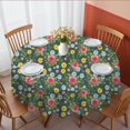 thumbnail image 1 of Pioneer Flower Floral Print Pattern Round Tablecloth 70"x70", Wrinkle Resistant Wipeable Table Cover for Kitchen Dining Room Picnic Patio and Party, 1 of 1