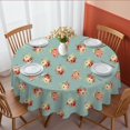 thumbnail image 1 of Pioneer Flower Floral Print Pattern Round Tablecloth 70"x70", Wrinkle Resistant Wipeable Table Cover for Kitchen Dining Room Picnic Patio and Party, 1 of 1