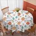 thumbnail image 1 of Pioneer Flower Floral Print Pattern Round Tablecloth 70"x70", Wrinkle Resistant Wipeable Table Cover for Kitchen Dining Room Picnic Patio and Party, 1 of 5