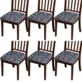 thumbnail image 1 of Pioneer Flower Floral Print Pattern Seat Covers for Dining Room Chairs Set Of 4,Stretch Printed Washable Chair Seat Cover with Elastic Ties and Button,Removable Waterproof Couch Cushion Covers, 1 of 6