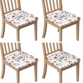 thumbnail image 1 of Pioneer Flower Floral Print Pattern Seat Covers for Dining Room Chairs Set Of 4,Stretch Printed Washable Chair Seat Cover with Elastic Ties and Button,Removable Waterproof Couch Cushion Covers, 1 of 6