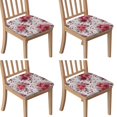 thumbnail image 1 of Pioneer Flower Floral Print Pattern Seat Covers for Dining Room Chairs Set Of 4,Stretch Printed Washable Chair Seat Cover with Elastic Ties and Button,Removable Waterproof Couch Cushion Covers, 1 of 6