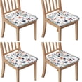 thumbnail image 1 of Pioneer Flower Floral Print Pattern Seat Covers for Dining Room Chairs Set Of 4,Stretch Printed Washable Chair Seat Cover with Elastic Ties and Button,Removable Waterproof Couch Cushion Covers, 1 of 6