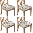 thumbnail image 1 of Pioneer Flower Floral Print Pattern Seat Covers for Dining Room Chairs Set Of 4,Stretch Printed Washable Chair Seat Cover with Elastic Ties and Button,Removable Waterproof Couch Cushion Covers, 1 of 6