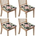 thumbnail image 1 of Pioneer Flower Floral Print Pattern Seat Covers for Dining Room Chairs Set Of 4,Stretch Printed Washable Chair Seat Cover with Elastic Ties and Button,Removable Waterproof Couch Cushion Covers, 1 of 6