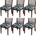 thumbnail image 1 of Pioneer Flower Floral Print Pattern Seat Covers for Dining Room Chairs Set Of 4,Stretch Printed Washable Chair Seat Cover with Elastic Ties and Button,Removable Waterproof Couch Cushion Covers, 1 of 6