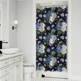 thumbnail image 1 of Pioneer Flower Floral Print Pattern Shower Curtain 36"x72", Bathroom Decorative Shower Curtain Set with 12 Hooks, Waterproof Washable, 1 of 6