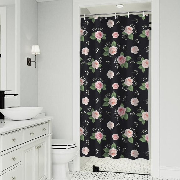 Pioneer Flower Floral Print Pattern Shower Curtain 36”x72", Bathroom Decorative Shower Curtain Set with 12 Hooks, Waterproof Washable