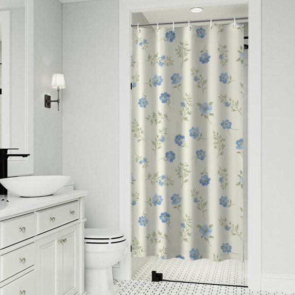 Pioneer Flower Floral Print Pattern Shower Curtain 36"x72", Bathroom Decorative Shower Curtain Set with 12 Hooks, Waterproof Washable