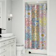 thumbnail image 1 of Pioneer Flower Floral Print Pattern Shower Curtain 36"x72", Bathroom Decorative Shower Curtain Set with 12 Hooks, Waterproof Washable, 1 of 6