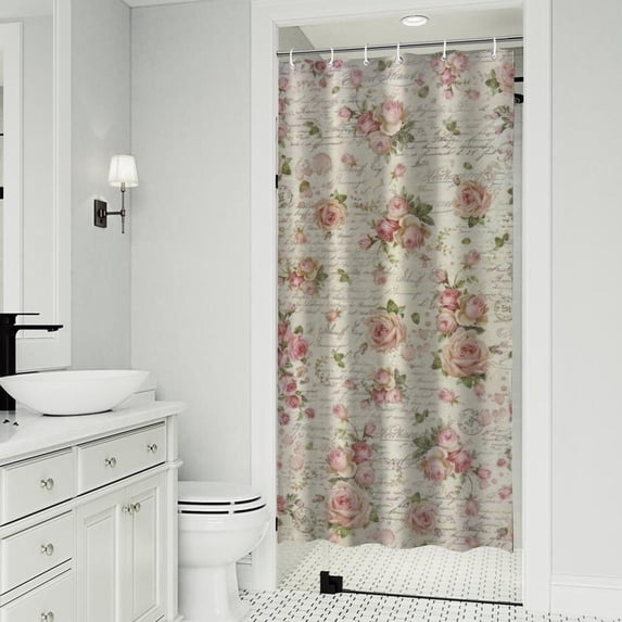 Pioneer Flower Floral Print Pattern Shower Curtain 36"x72" ,Bathroom Decorative Shower Curtains Set with 12 Hooks,Modern Waterproof Washable Shower Curtain