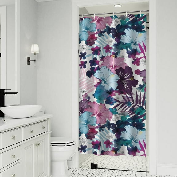 Pioneer Flower Floral Print Pattern Shower Curtain 36"x72" ,Bathroom Decorative Shower Curtains Set with 12 Hooks,Modern Waterproof Washable Shower Curtain