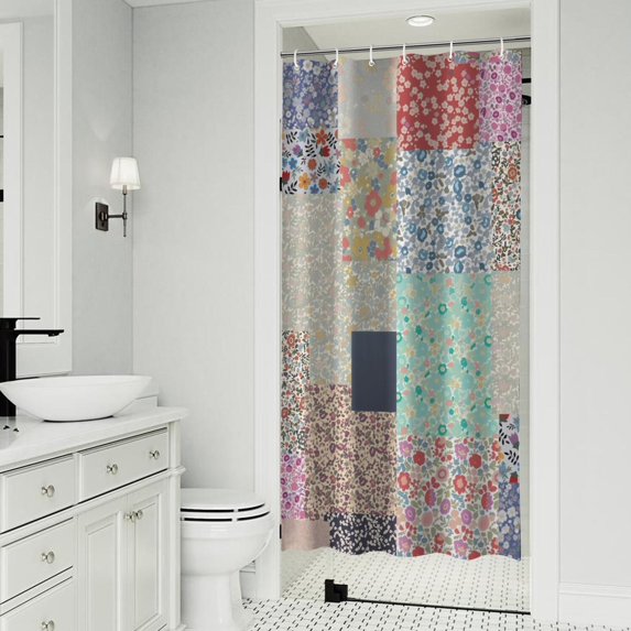 Pioneer Flower Floral Print Pattern Shower Curtain 36"x72" ,Bathroom Decorative Shower Curtains Set with 12 Hooks,Modern Waterproof Washable Shower Curtain
